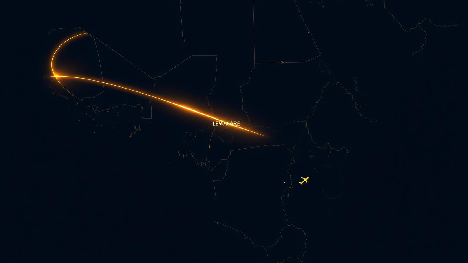Jet privé au coucher du soleil sur le tarmac de l’aéroport de Dakar